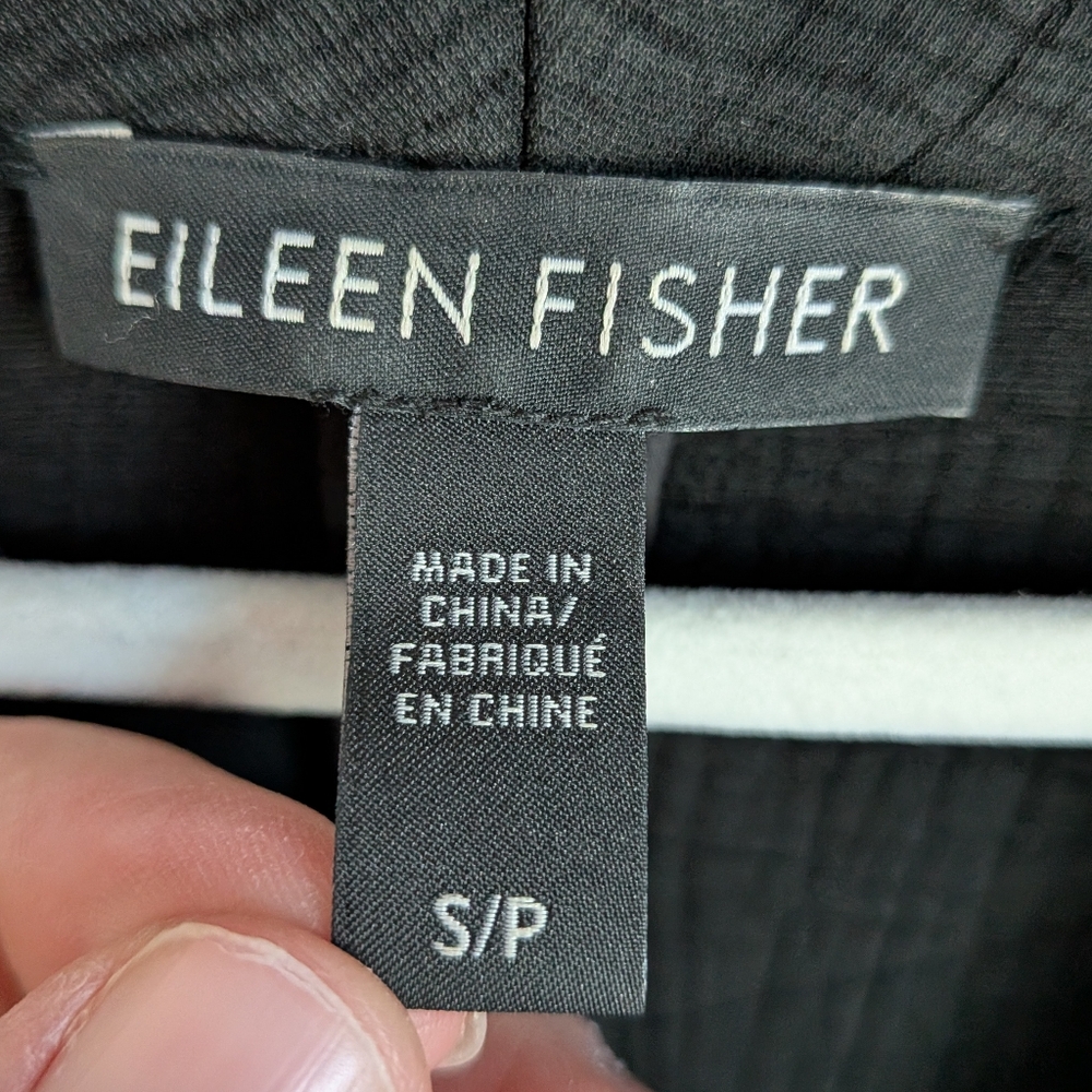 Eileen Fisher Silk Blend Sponge Texture Blazer - Minimalist Lagenlook - Black L - Picture 2 of 12